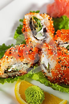 Maki Sushi - Eel and Tobiko Roll