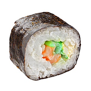 Maki sushi roll isolated on white background