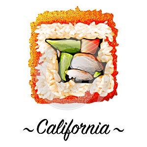 Maki-zushi California sushi roll photo