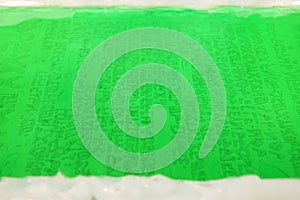 Making artwork of tabula smaragdina to rubber form