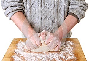 Making bread kneading dough