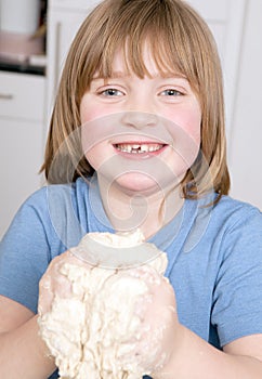 Making bread kneading dough