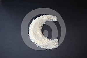 Making the C capital letter by formed rice seeds