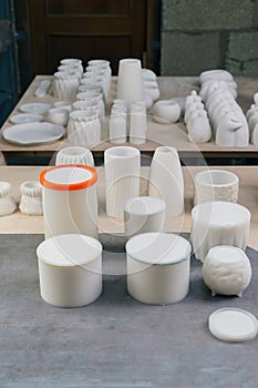 Making and casting decorative dishes and vases from plaster