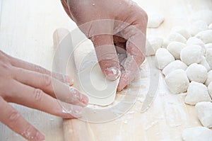 Making Chinese dumplings