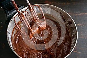 Making Chocolate Frosting in a Stand Mixer