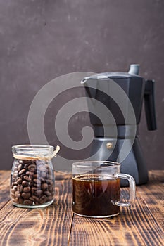 Making coffee in a geyser coffee maker