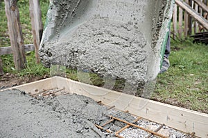Making concrete foundation in back yard