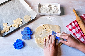 Making cookies for Halloween and Thanksgiving