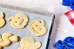 Making cookies for Halloween and Thanksgiving