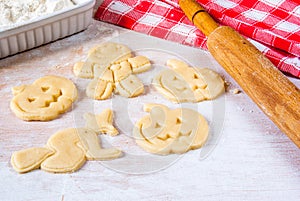 Making cookies for Halloween and Thanksgiving