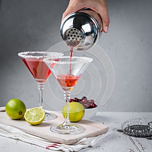 Cranberry and lime martini
