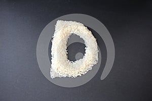 Making the D capital letter by formed rice seeds