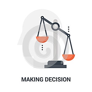 Making decision icon concept
