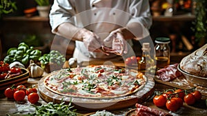 The Making of Delicious Pizza.AI generated image