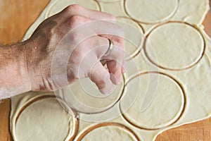 Making dumplings or pierogi