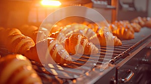 making eclairs and croissants at the factory.