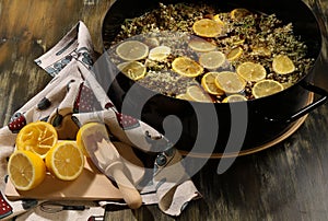 Making the Elderflower cordial - third step