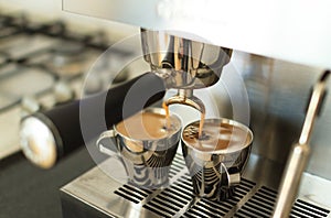 Making espresso photo