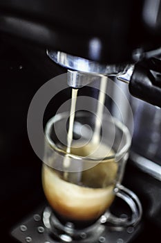 making espresso coffee machine photo