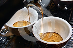 Making espresso coffee photo