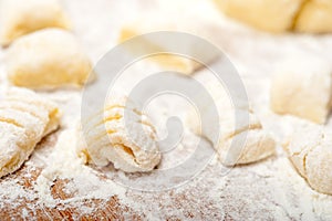 Making fresh Italian potato gnocchi