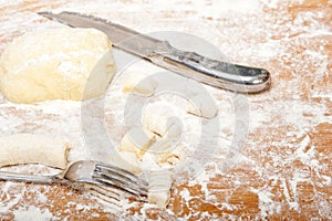 Making fresh Italian potato gnocchi