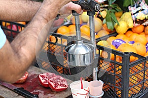 Making Fresh Pomegranate Juice