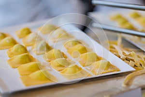 Making fresh ravioli and pasta
