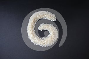 Making the G capital letter by formed rice seeds
