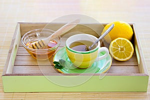 Making of Green tea with ginseng and sage set photo