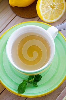 Making of Green tea with ginseng and sage set photo
