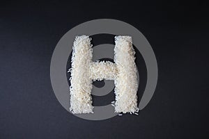 Making the H capital letter by formed rice seeds
