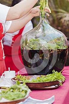 Making herbal liqueur