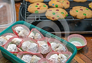 Making holiday cookies at home