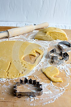 Making homemade cookies in various shapes