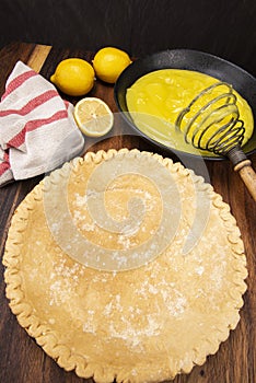 Making a homemade lemon meringue pie