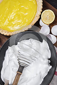 Making a homemade lemon meringue pie