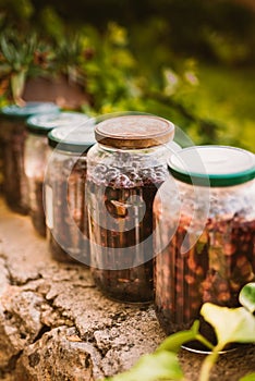 Making homemade liqueur from cherries