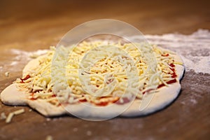 Making a homemade pizza