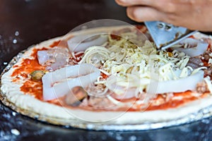 Making Homemade Pizza Italian Style.