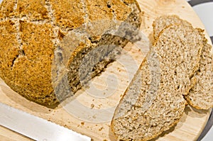 Making of homemade round bread