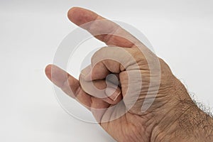 Making horns, a typical Italian gesture photo