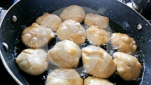 Making of Indian Traditional spicy street food Kachori