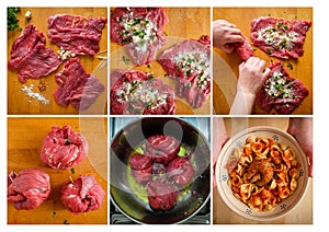 Making Italian meat roll recipe photo