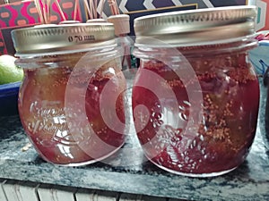 Making jams and preserves from fruit harvest