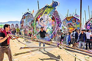 Making kite, Giant kite festival, All Saints' Day, Guatemala