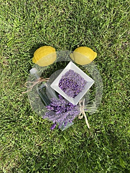 Making a lavender syrup abstract concept