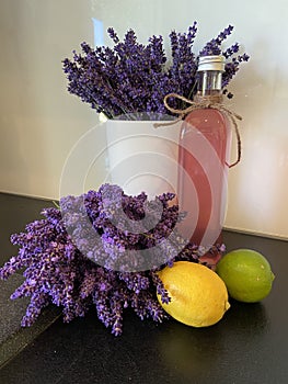 Making a lavender syrup abstract concept