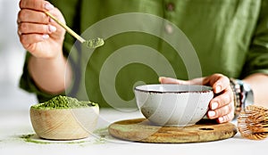 Making Matcha Tea Process